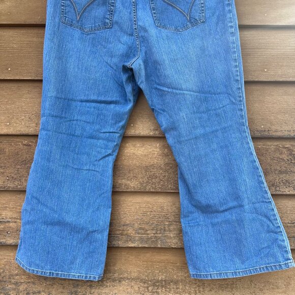 Lane Bryant Venezia Womens 22 Petite Stretch Flare Jeans Medium Wash Denim - Picture 9 of 12